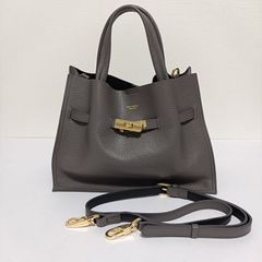 未使用級】傳濱野 den Hamano グレー レザー 2WAYハンドバッグ - メルカリ