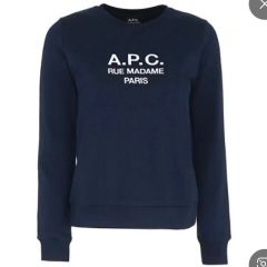 A.P.C. アーペーセー クルーネック プルオーバー スウェット 紺 ロゴ入 