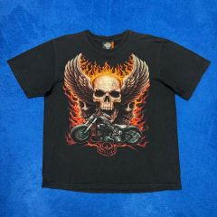 エナジー【大きいサイズ】スカル ドクロ グラフィックTシャツ 黒 XL 