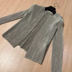 スピーチオ 日本 プリーツ カーディガン ジャケット シャンパン GOLD BEIGE 結婚式 ゲストルック 出勤ルック