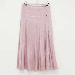 Cruciani クルチアーニ プリーツスカート シルク100% ラップ風 金ボタン シルク ピンク 日本製 レディース 38 b00462のサムネイル