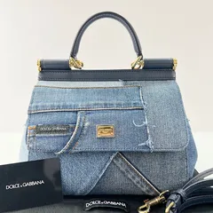 【超美品】 Dolce & Gabbana シシリー デニム ２WAY ハンドバッグ P2746のサムネイル