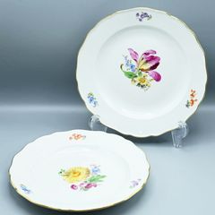 未使用 マイセン 金彩 自然主義 花 蝶 プレート(18cm)③1枚、1級品