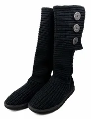 UGG アグ クラシックカーディー ニットムートンブーツ ブラック 黒 折返し 長さ調節 ロングブーツ ブーツ 靴 シューズ