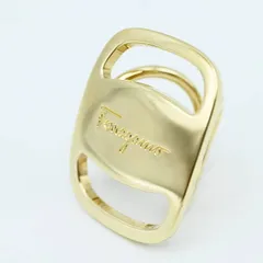 美品 Salvatore Ferragamo サルヴァトーレフェラガモ ヴァラ GP スカーフリング ゴールド M07-k162のサムネイル