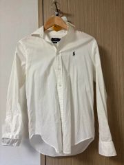 ラルフローレン レディース シャツ 長袖 白 リネン シースルー シャツ