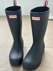 未使用 HUNTER ブラック ハンター レインブーツ 黒 24cm - メルカリ