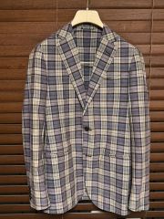 麻100% BOGLIOLI DOVER 春夏 ジャケット ウインドウペーン46 - メルカリ