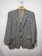 DAKS チェック ウール レーヨン ブレンド素材 ジャケット