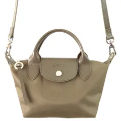 LONGCHAMP ロンシャン プリアージュ ネオ ナイロン/レザー 2WAY ハンドバッグ ショルダーバッグ XS グレー K2603-k113