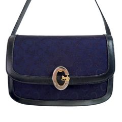 セリーヌ CELINE サルキー ネイビー 馬車金具 ワンショルダーバッグ