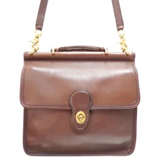 COACH オールドコーチ ターンロック レザー 2WAY ハンドバッグ ショルダーバッグ 9927 ブラウン M2603-k065