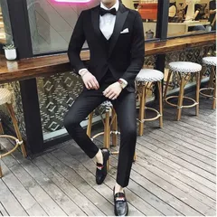 フォーマル スーツ 結婚式 タキシード 3点セット きれいめ