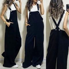 OZZ ONESTE サロペット ワイド パンツ ブラック サスペンダー パンク 