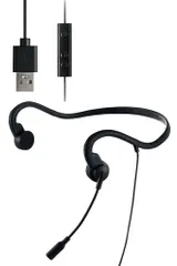 エレコム 骨伝導イヤホン マイク付き 骨伝導ヘッドセット 有線 USB-A 軽量 ペアリング・充電不要 ハンズフリー 耳を塞がない 耳が痛くならない Web会議 オンライン HS-BC05UBKt 41875b68