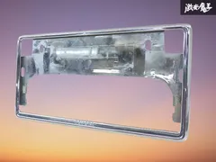 【割れ無し】TOYOTA トヨタ 純正 汎用 ナンバーフレーム ナンバープレート ライセンスフレーム 1枚 メッキ 08407-00270 即納 棚のサムネイル
