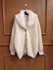 (新品)ザラ ファー付き ニット カーディガン
