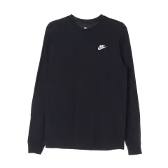 S NIKE 刺繍 ロゴ オーバーサイズ ブラック 長袖 Tシャツ