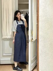 AS KNOW AS olaca ツギハギ風 バイカラーどっちもJSK ネイビー - メルカリ