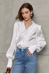新品 ☆ ロイスクレヨン フラワーシャツ 花柄 ボリューム袖 ブラウス