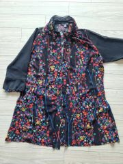 希少/日本製】ノードフヨデン 総柄 レトロシャツ L ヴィンテージ 幾何 