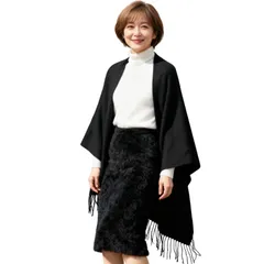 無地 保温 防寒 暖かい ひざ掛け 肩冷え対策 肩掛け ストール ハーフケット - マフラー レディース ブランケット ポンチョ [HEWEAYTA]