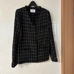 フォクシーニューヨークのノーカラージャケット 黒 ダブルジッパー 38