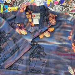 00s USA Hilo hattie レーヨン ハワイアン シャツ M