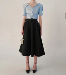 新品 YOKO CHAN ヨーコチャン フリル ブラウス サックスブルー - メルカリ