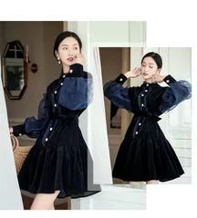 オシャレ チュール フリル ワンピース