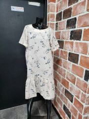 INGEBORG ワンピース 花柄 チュニックフリル リボン 9号 綿麻 - メルカリ