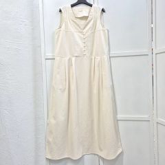 新品未使用品IKUKO ノースリーブ ロングフレアワンピース ストレッチ M 