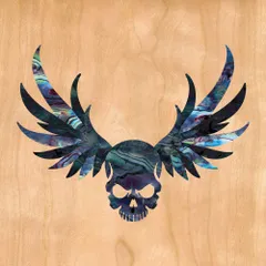 Jockomo Wing-Skull ウイング・スカル/BP ギターやベースのボディに。 本物の貝みたいな インレイステッカーのサムネイル