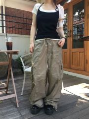 新品 COYSEIO シャーリングハイウエスト ワイドワークパンツ - メルカリ