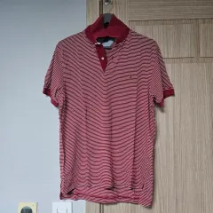 トミーヒルフィガー ストライプ 半袖 ポロTシャツ L