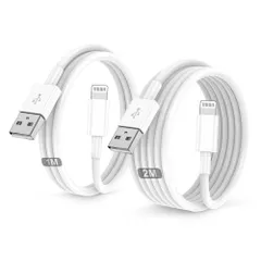 for iphone 充電ケーブル 純正 1M+2M 2本セット 【2026新版 MFI認証】USB A -ライトニングケーブル 急速充電 データ転送 高耐久 断線防止 アイフォン 充電コード for iPhone 14/13/12/11/Mini/ ...