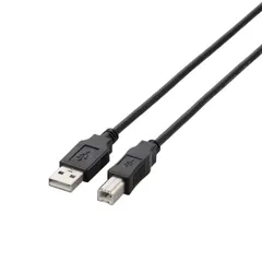 エレコム USBケーブル 【B】 USB2.0 (USB A オス to USB B オス) 1m ブラック U2C-BN10BK