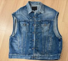 ディオールオム 04AW ラスターコーティングデニムベスト 44 アイス