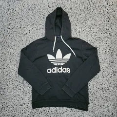 105 adidas ファイヤーバード ビックロゴ 起毛 フードTシャツ (791)