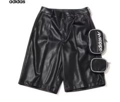 ゆ*様 adidas フェイクレザー ワイドカーゴパンツ 3本ライン Y2K