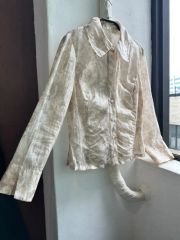 未使用品】Leilian レリアン シアージャケット レース 刺繍 13号 麻