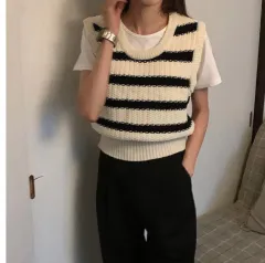 単独着用可能 ノースリーブ ニット ベスト