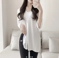 華奢レディースTシャツ 白
