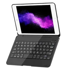 iPad mini5キーボードケース iPad mini4キーボードカバー 一体型 スタンドタイプ iPad mini4/iPad mini5 兼用Bluetoothキーボードケース 軽量 黒色K
