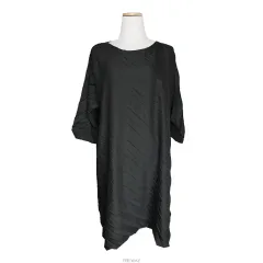 ISSEY MIYAKE me チャコールグレー プリーツ ONE PIECE フリーサイズ