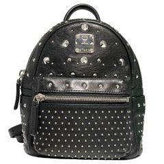 MCM リュック スタッズ 東方神起 バタフライ チャーム 黒 ブラック