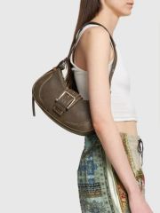 極美品✨OSOI HOBO ワンショルダー 牛革 肩掛け ブラック ハーフムーン