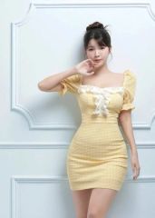Nodress チャイナドレス ワンピース 黄色 ブローチ付き 激レア - メルカリ