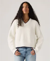 リーバイス レディース アウター ニット・セーター Vネック セーター Levis Womens Reese VNeck Long Sleeve Sweater Tofuのサムネイル