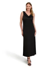ランドリーバイシェリーシーガル レディース トップス ワンピース ノースリーブ Laundry by Shelli Segal Womens Roxanne Sleeveless Low Cowl Dress Black onyx ブラック